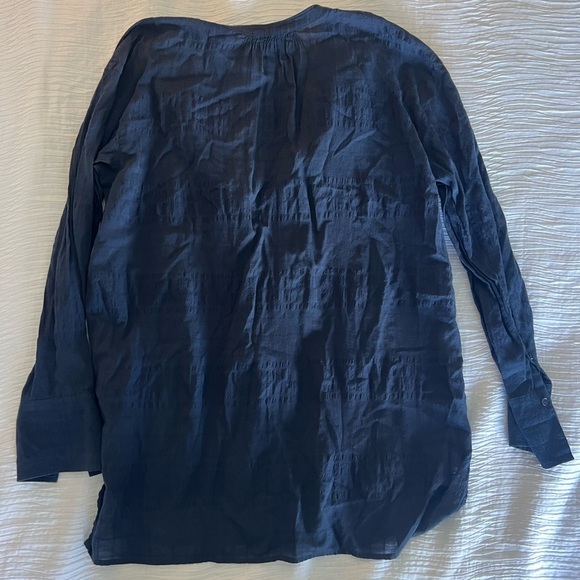Vince navy half button up blouse top size S - Picture 4 of 4
